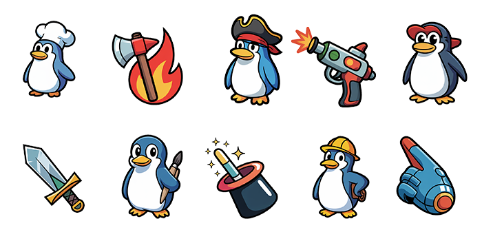 Pingüinos – Profesiones y Acciones